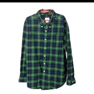 Talbots Kids Shirt Size 12 Green and Blue Plaid Button Down